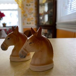 Vintage Horse Head Salt and Pepper Shakers